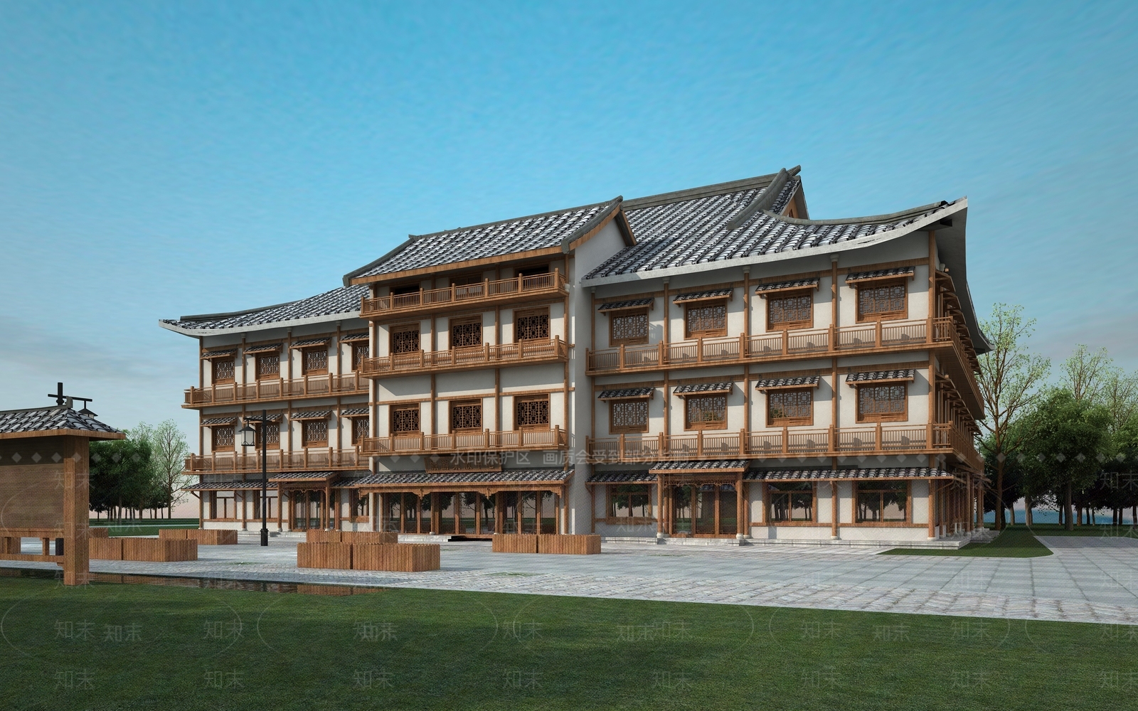 中式古建3D模型下载【ID:1176013801】