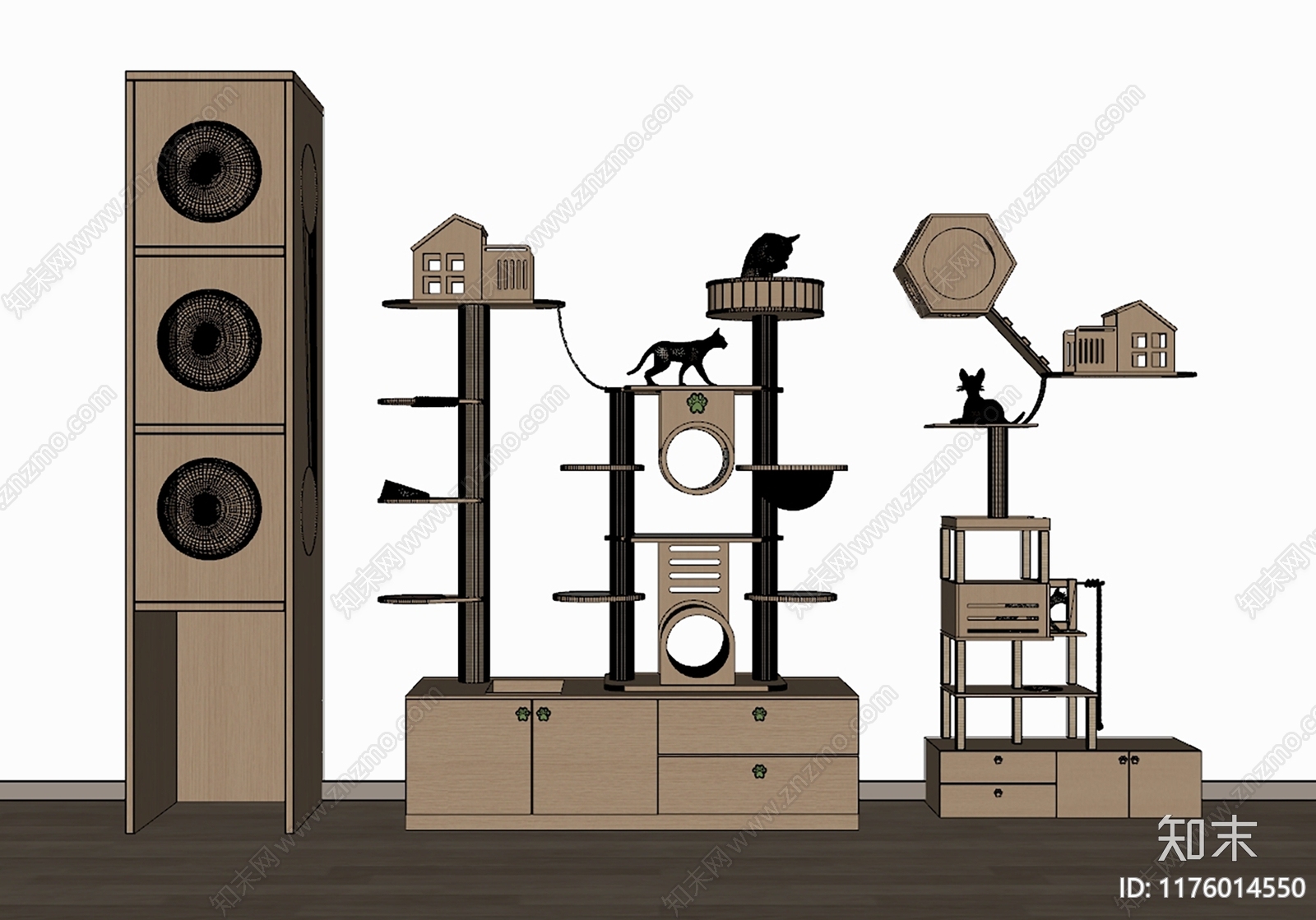 猫爬架SU模型下载【ID:1176014550】