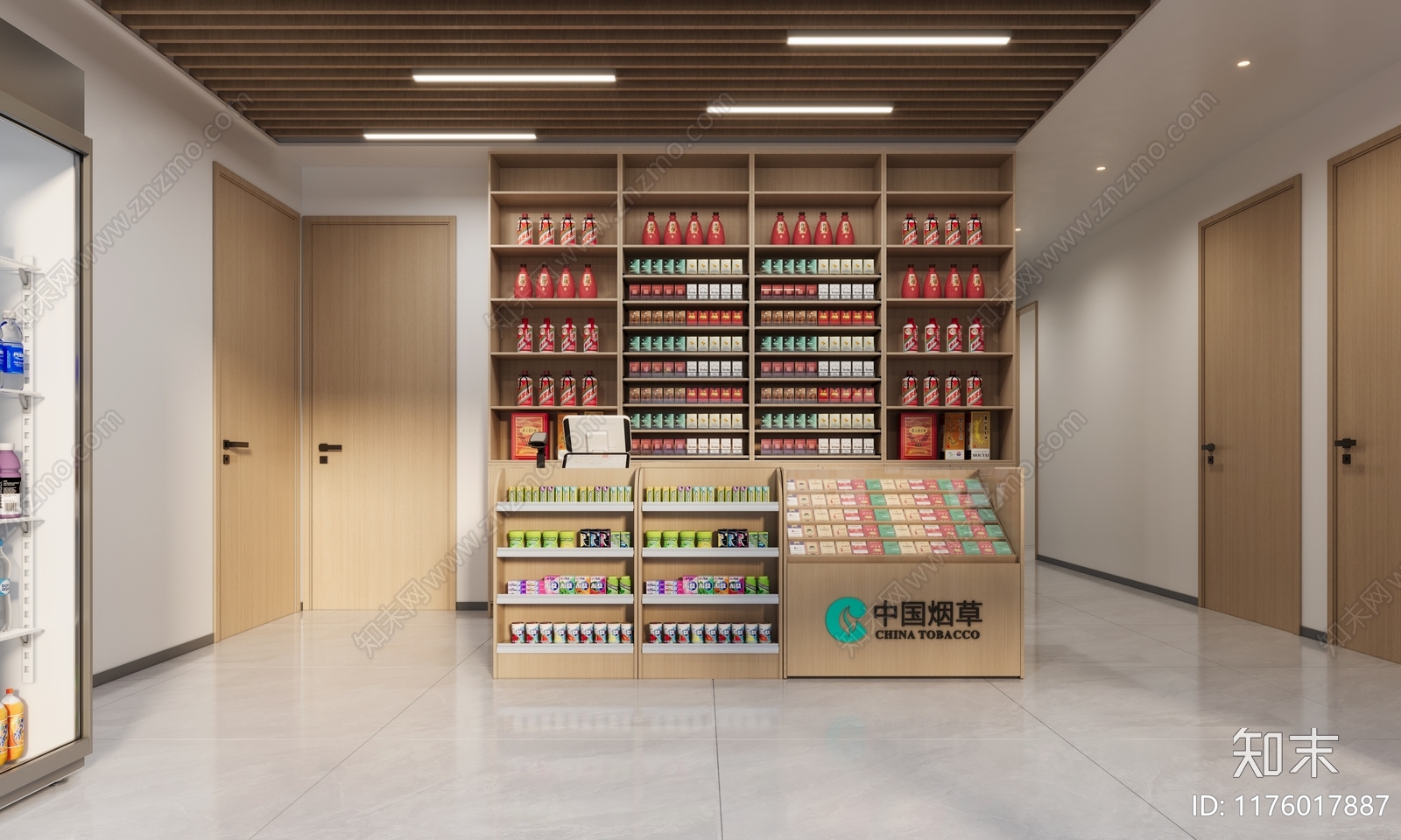 现代原木烟酒店3D模型下载【ID:1176017887】