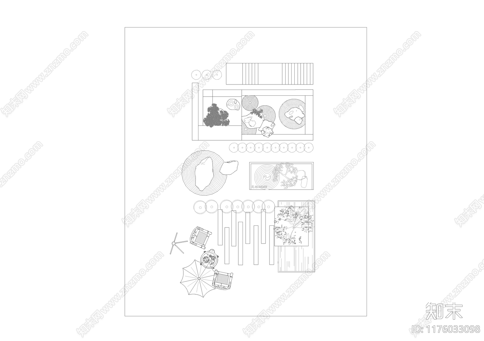 现代新中式庭院施工图下载【ID:1176033098】