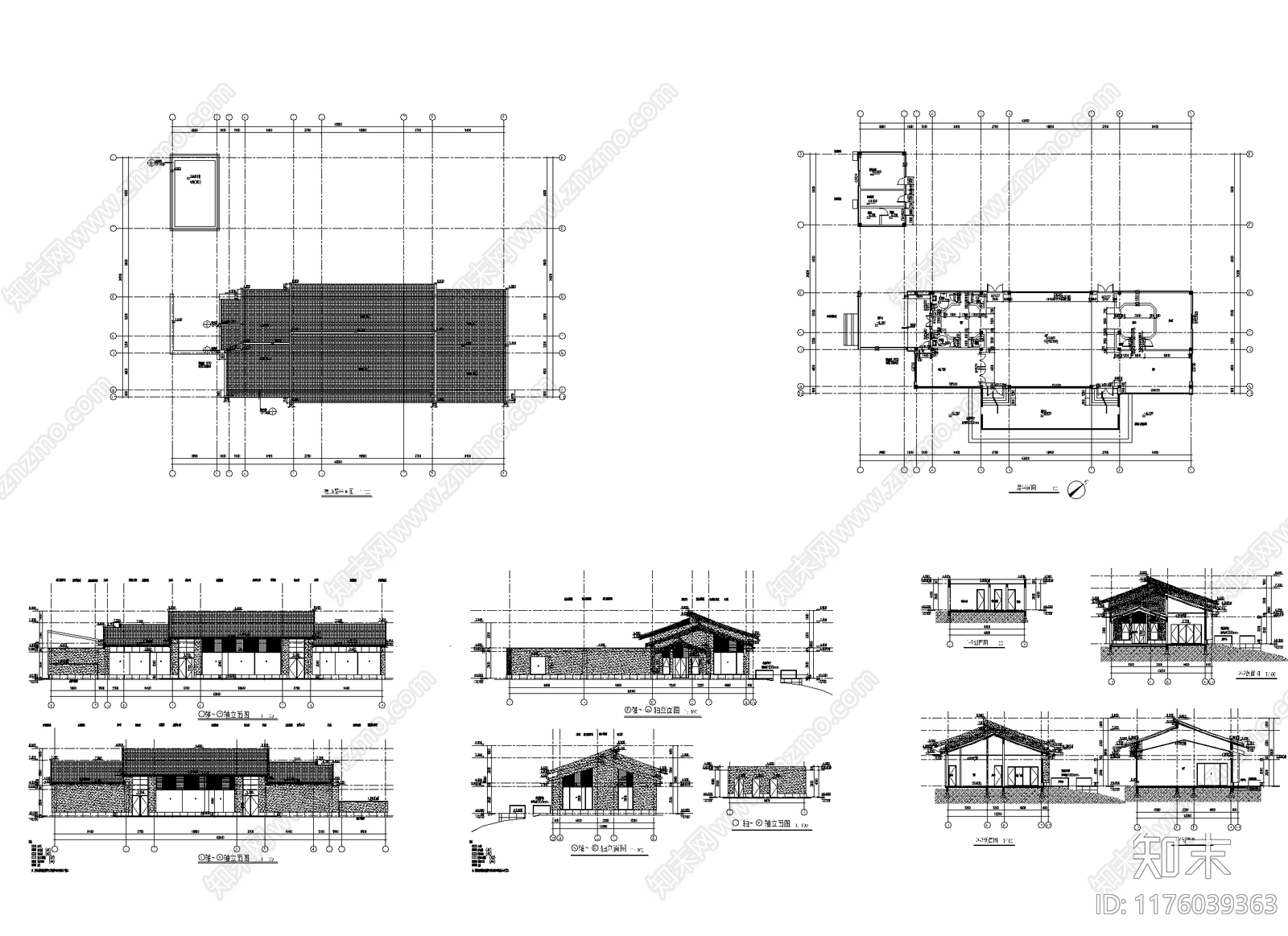 新中式民宿建筑施工图下载【ID:1176039363】