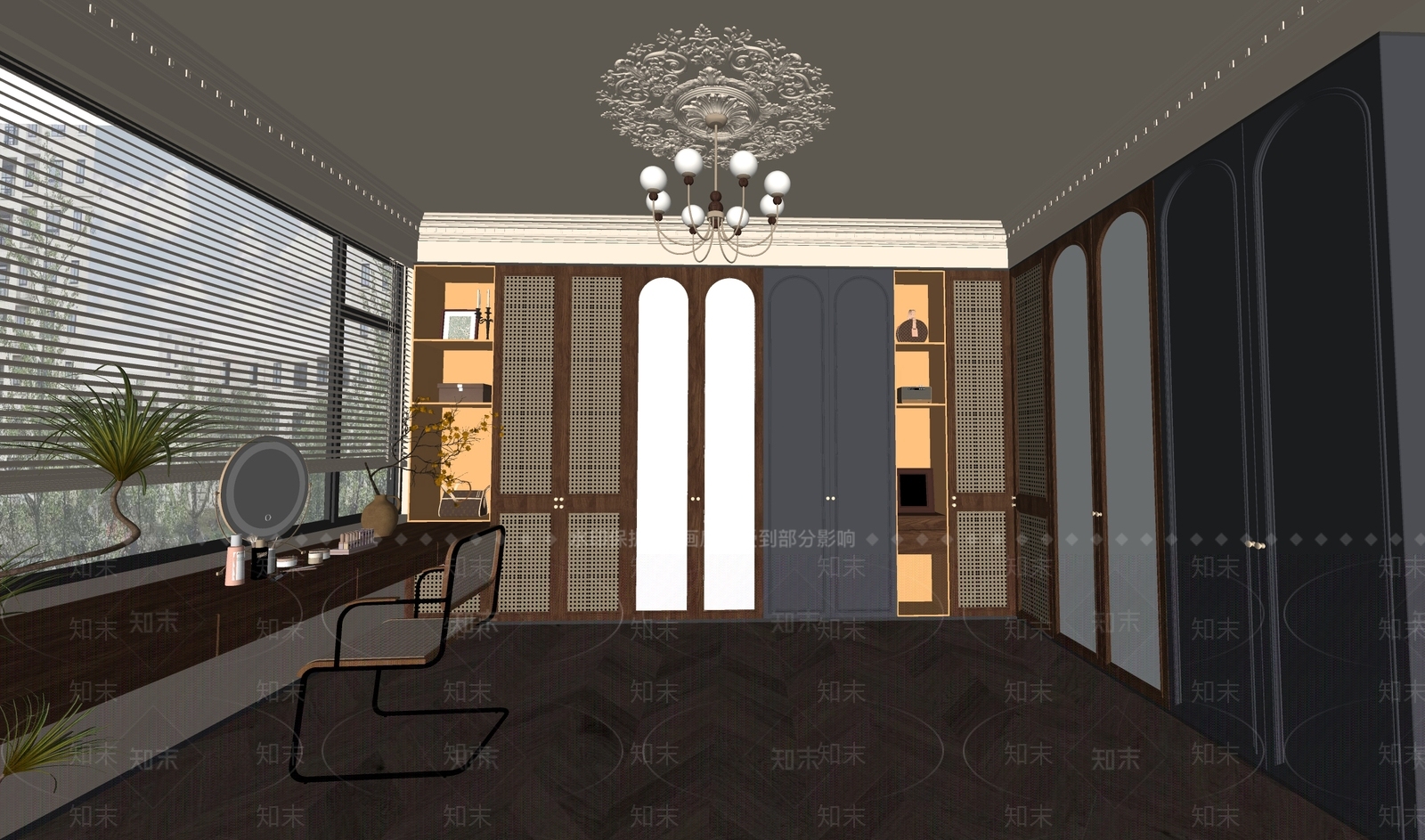 法式衣帽间SU模型下载【ID:1176039577】