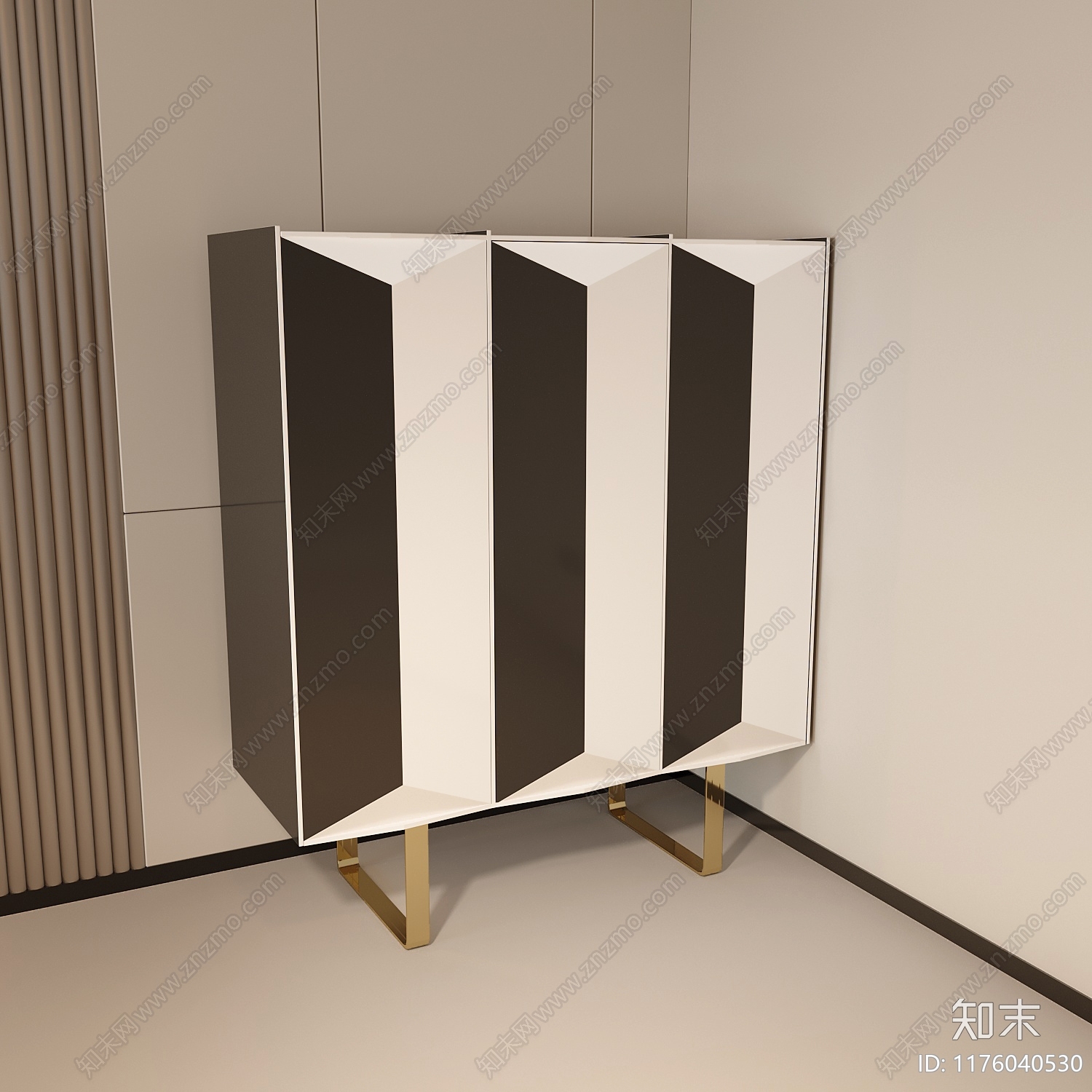 现代极简玄关柜3D模型下载【ID:1176040530】