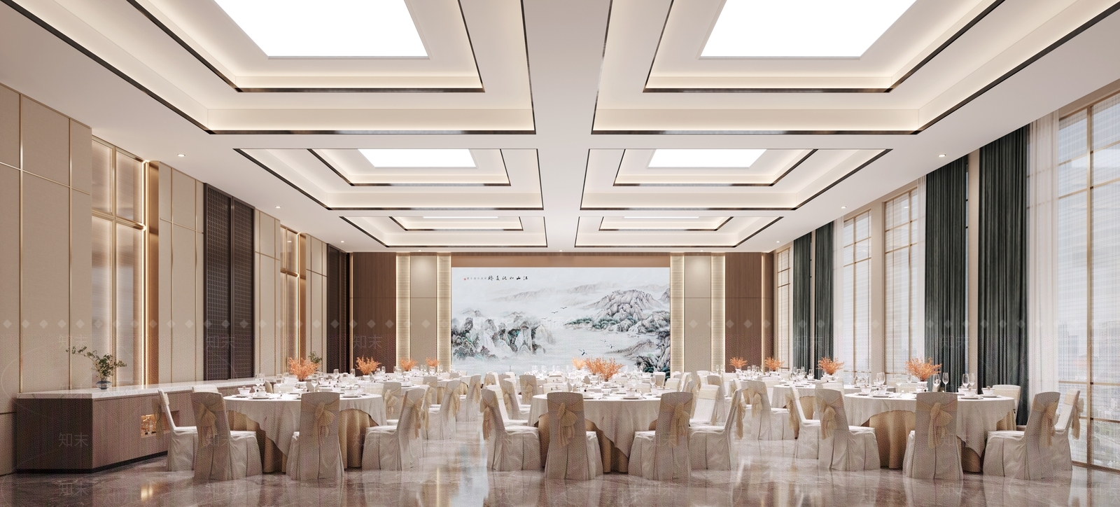 现代新中式酒店3D模型下载【ID:1176042076】
