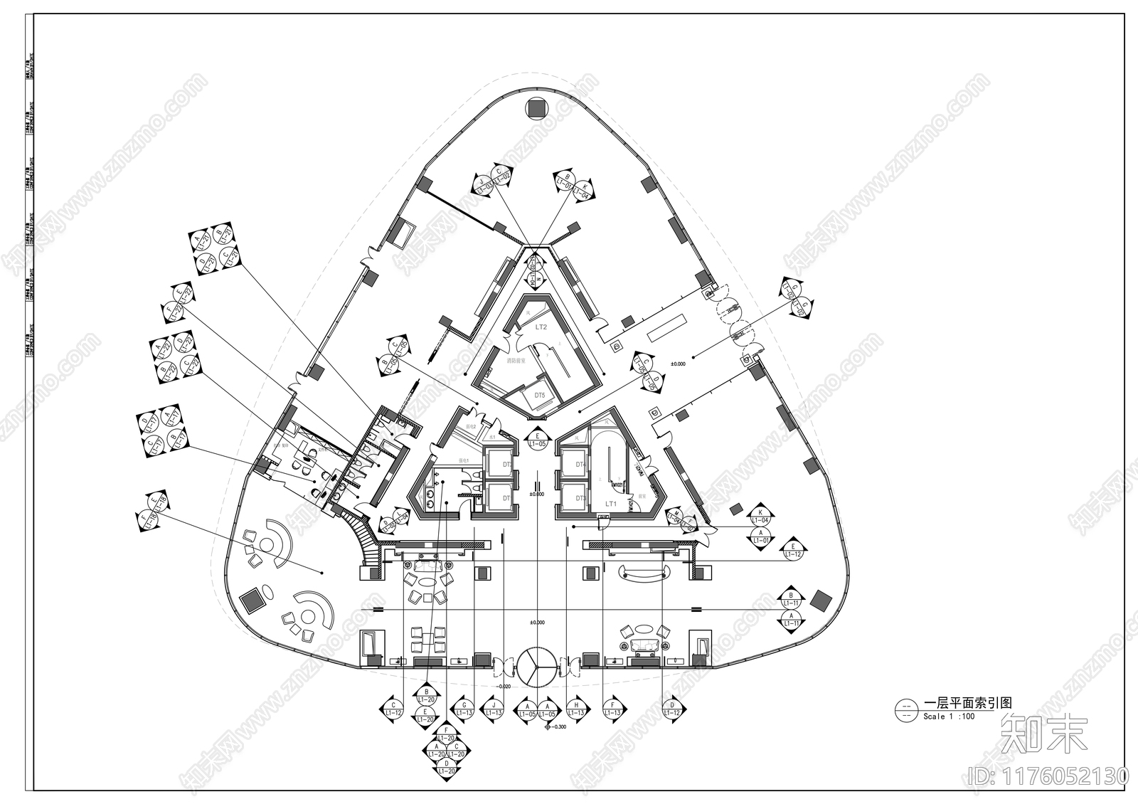 现代办公室cad施工图下载【ID:1176052130】