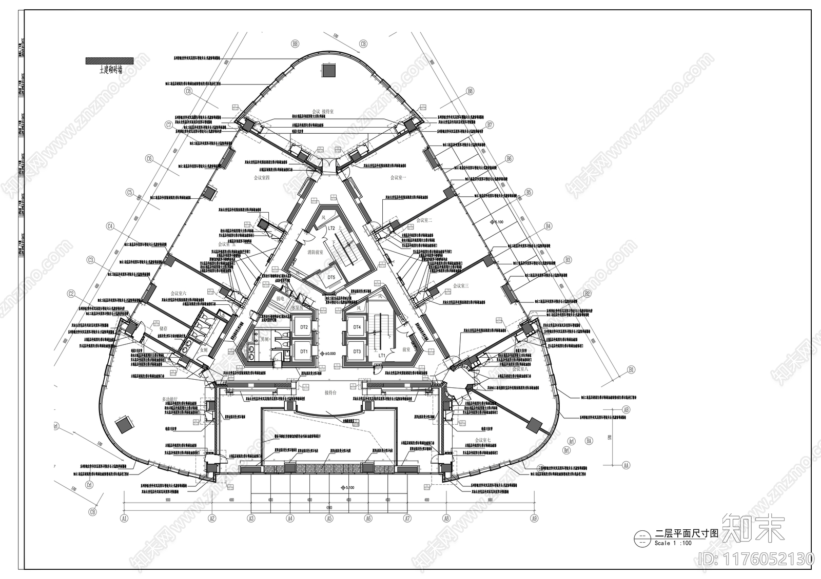 现代办公室cad施工图下载【ID:1176052130】