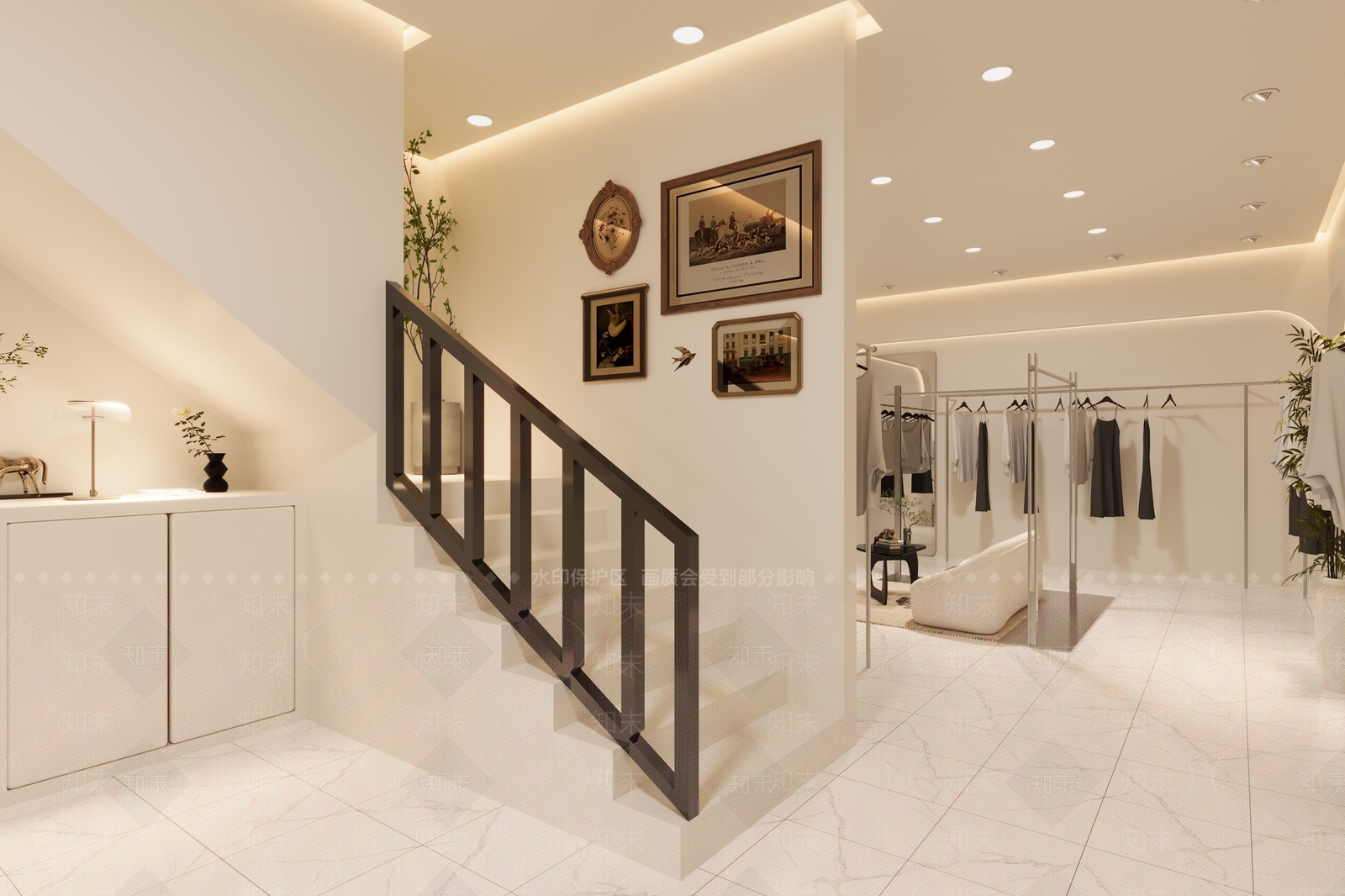 现代极简服装店3D模型下载【ID:1176070732】
