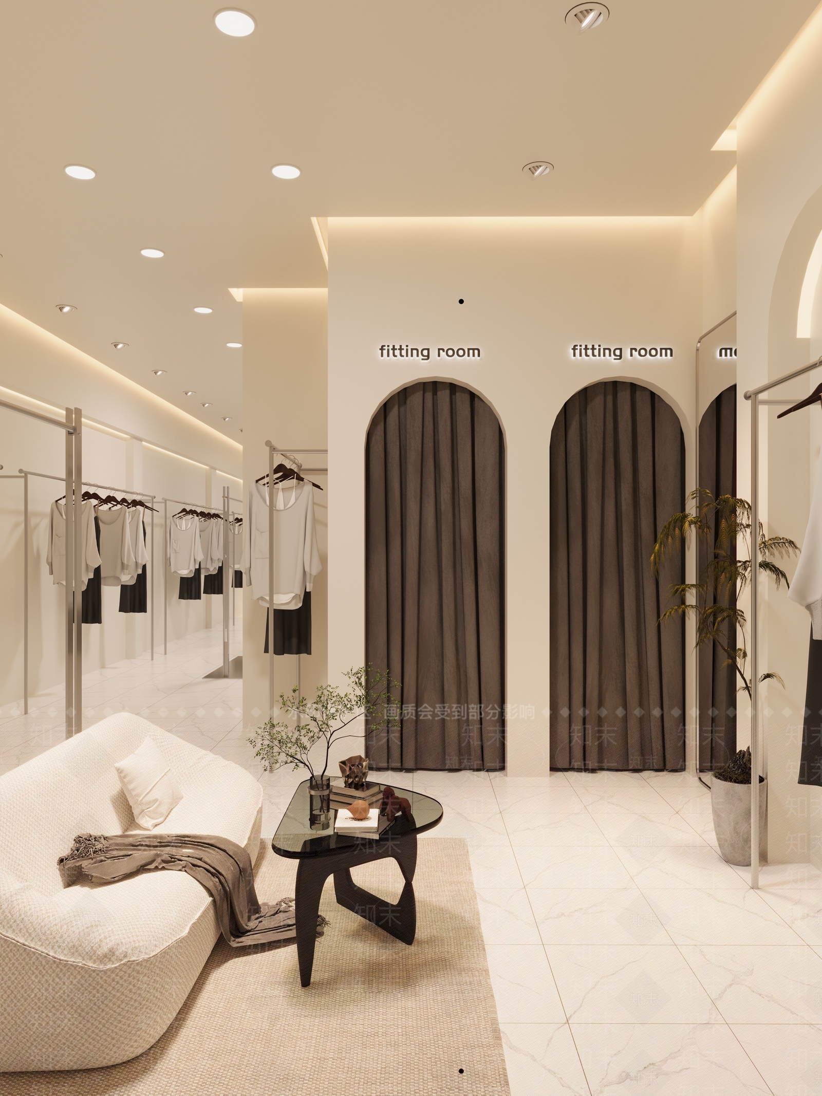现代极简服装店3D模型下载【ID:1176070732】