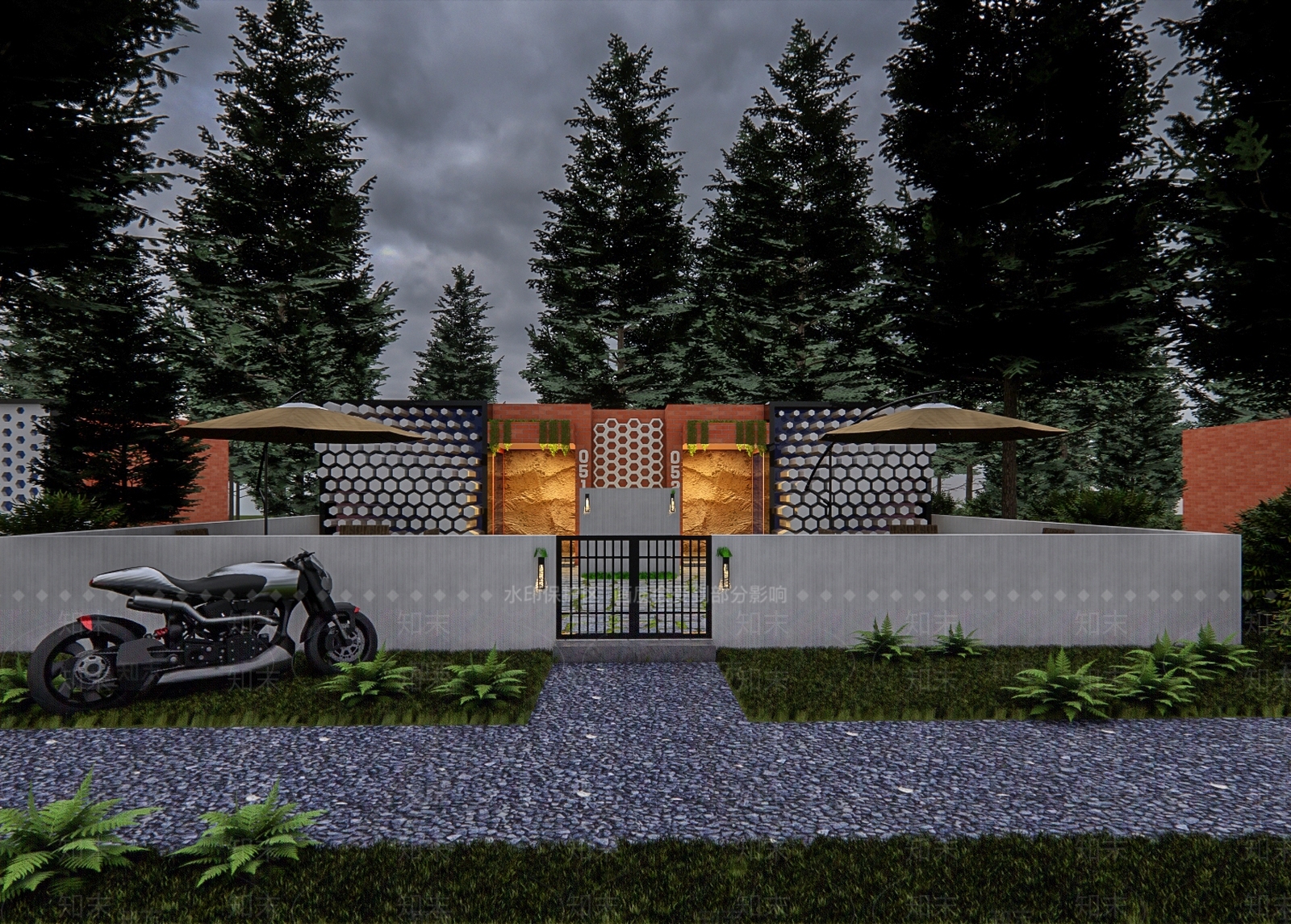 现代风格建筑SU模型下载【ID:1176068964】
