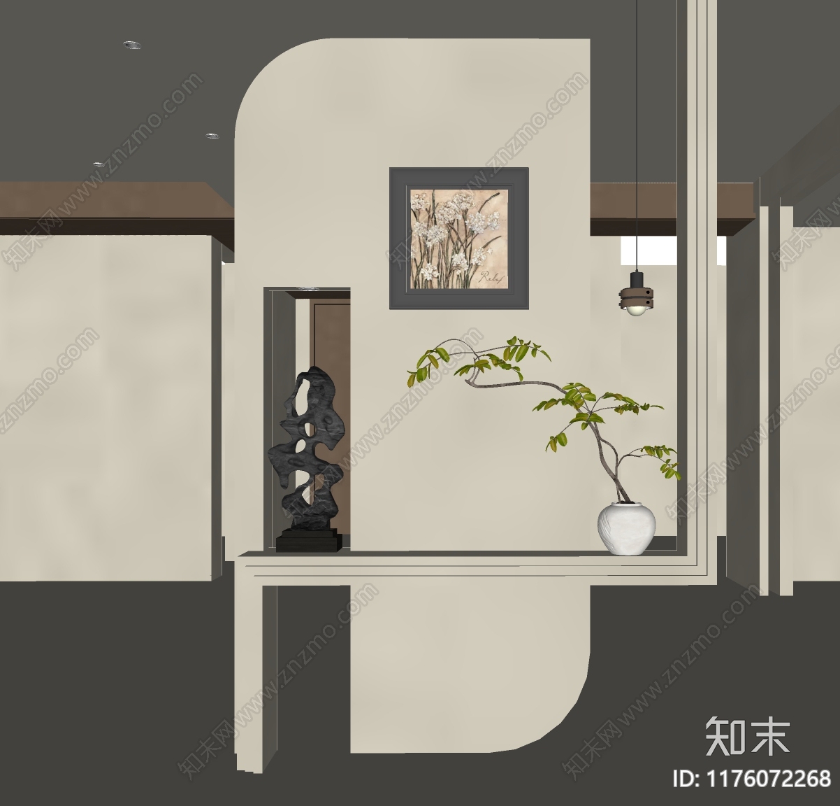 现代条案SU模型下载【ID:1176072268】