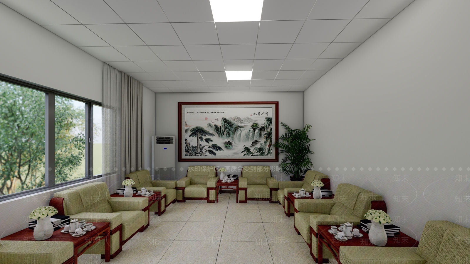中式会议室SU模型下载【ID:1176085574】