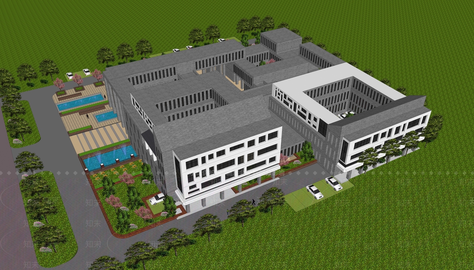 现代学校建筑SU模型下载【ID:1176085820】