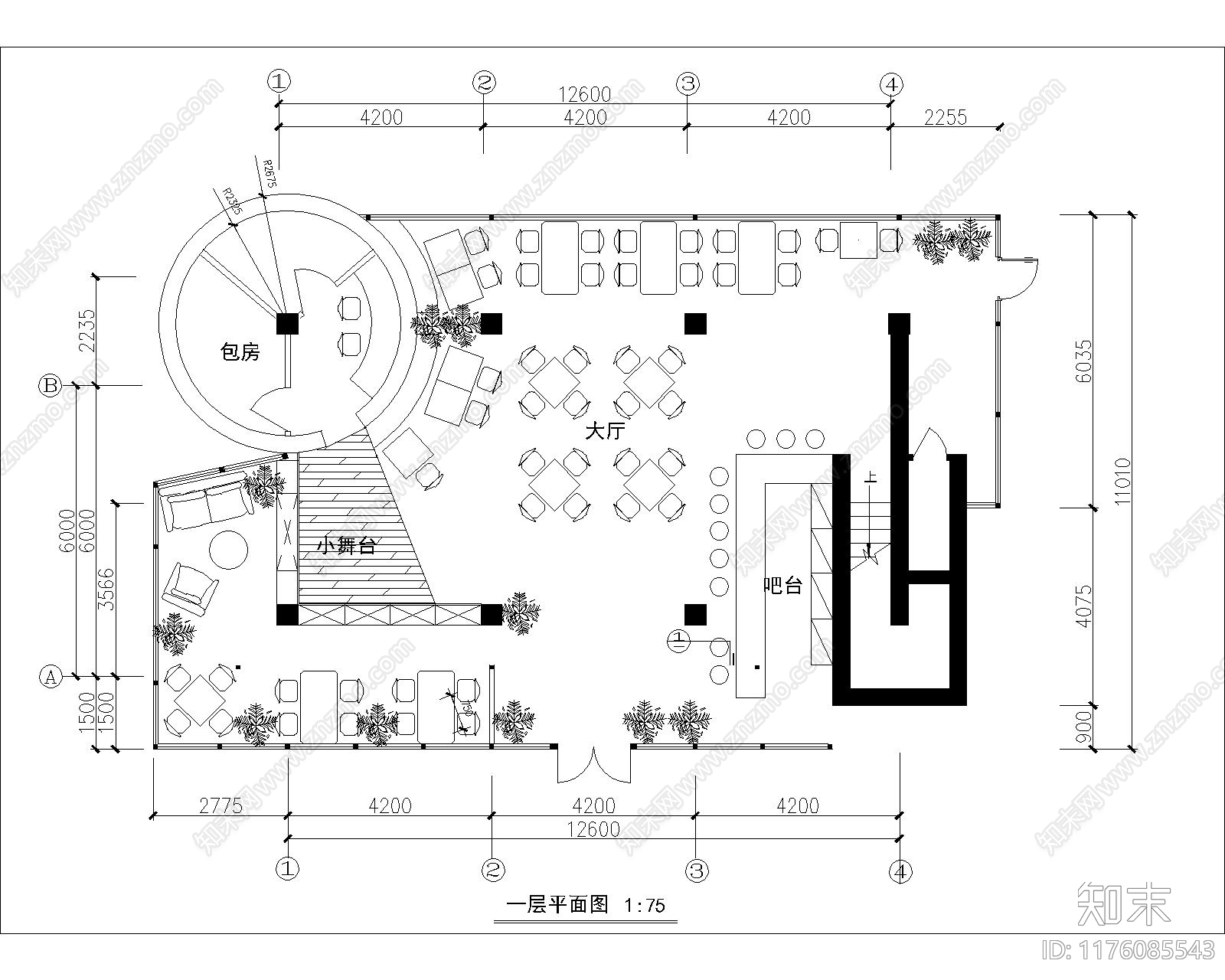 现代酒吧施工图下载【ID:1176085543】