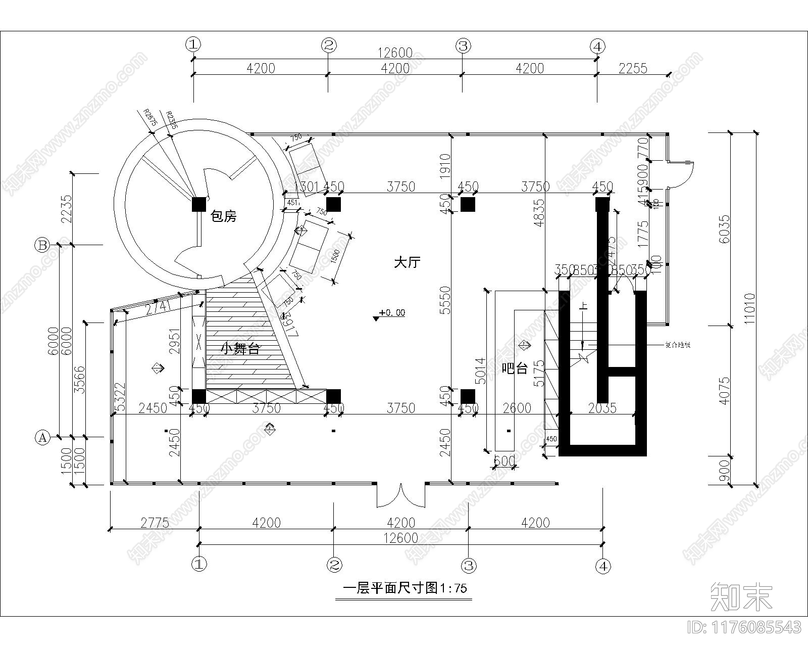 现代酒吧施工图下载【ID:1176085543】