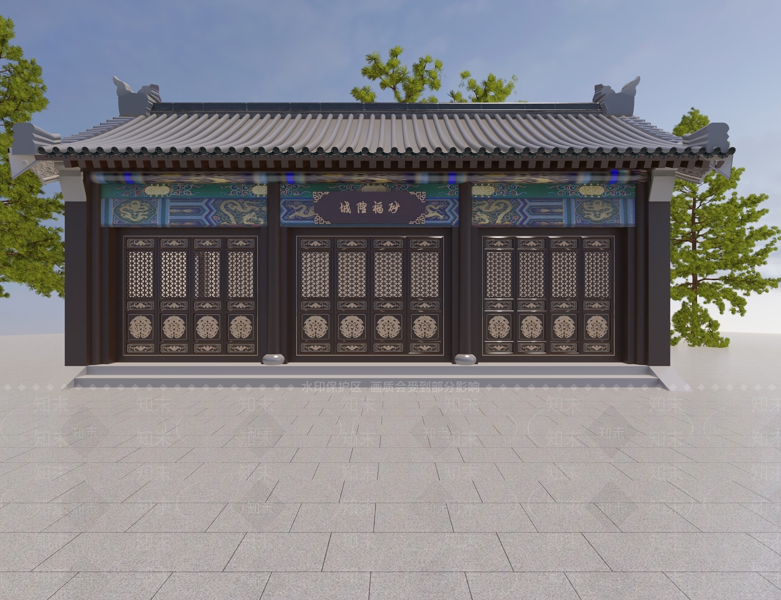 中式古建3D模型下载【ID:1176095229】