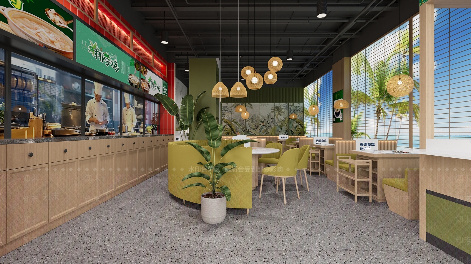 现代火锅店3D模型下载【ID:1176105957】