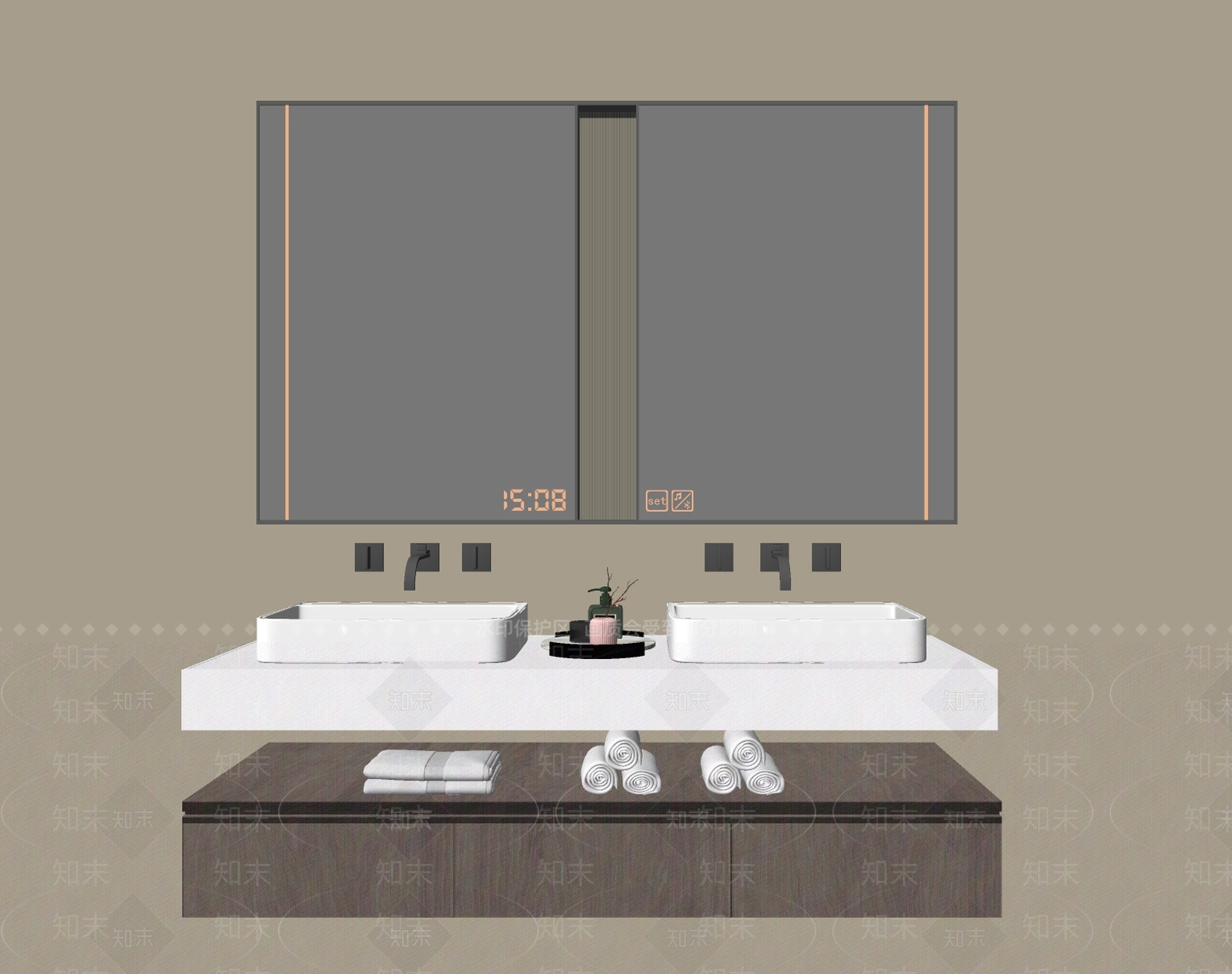 现代浴室柜SU模型下载【ID:1176106289】