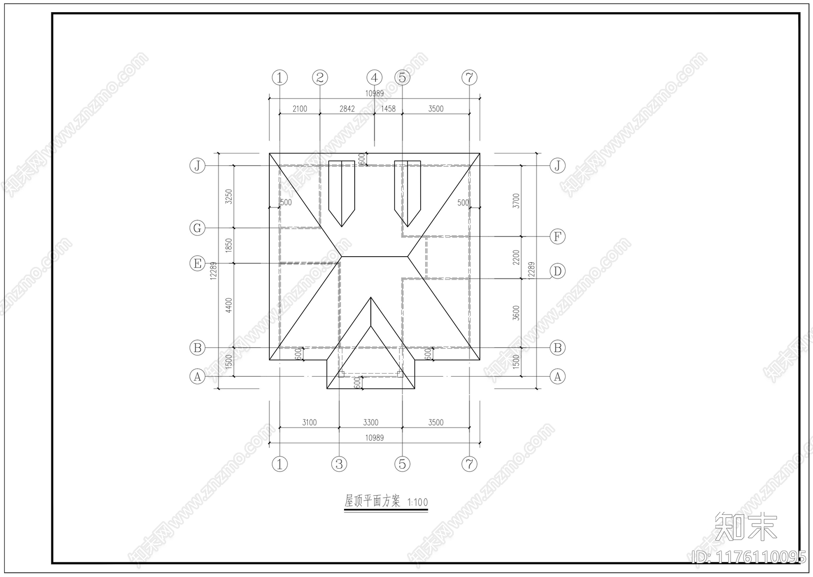 欧式别墅建筑cad施工图下载【ID:1176110095】