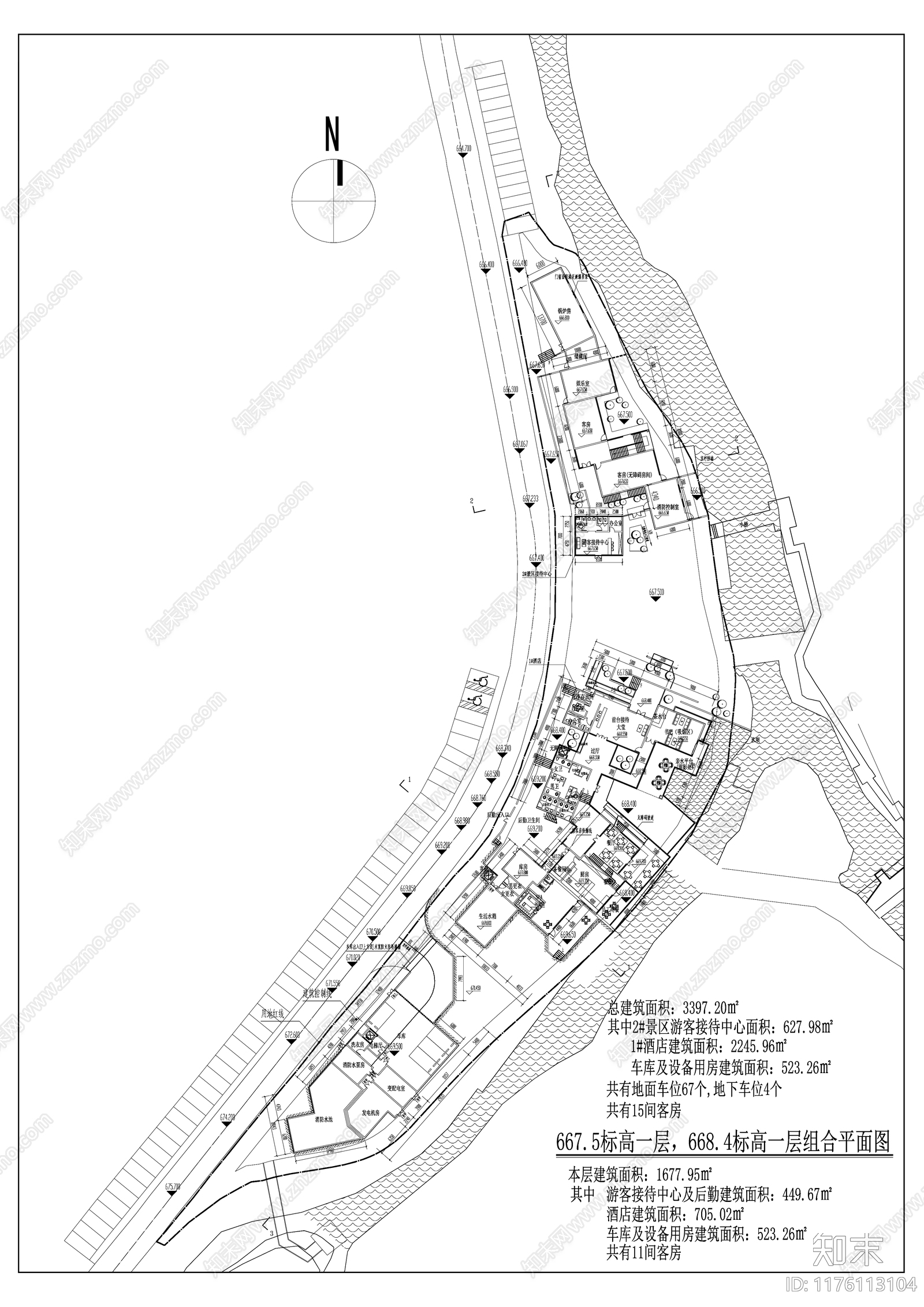 中式中古民宿建筑施工图下载【ID:1176113104】