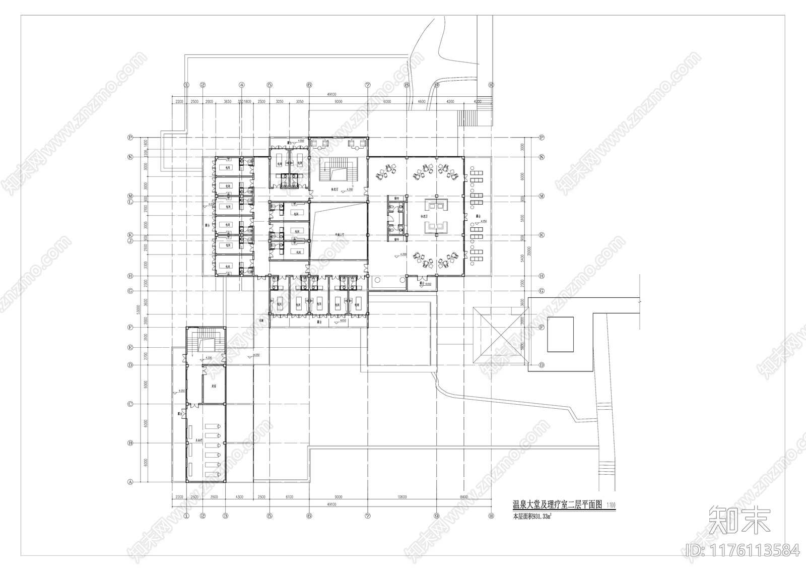 中式现代民宿建筑施工图下载【ID:1176113584】