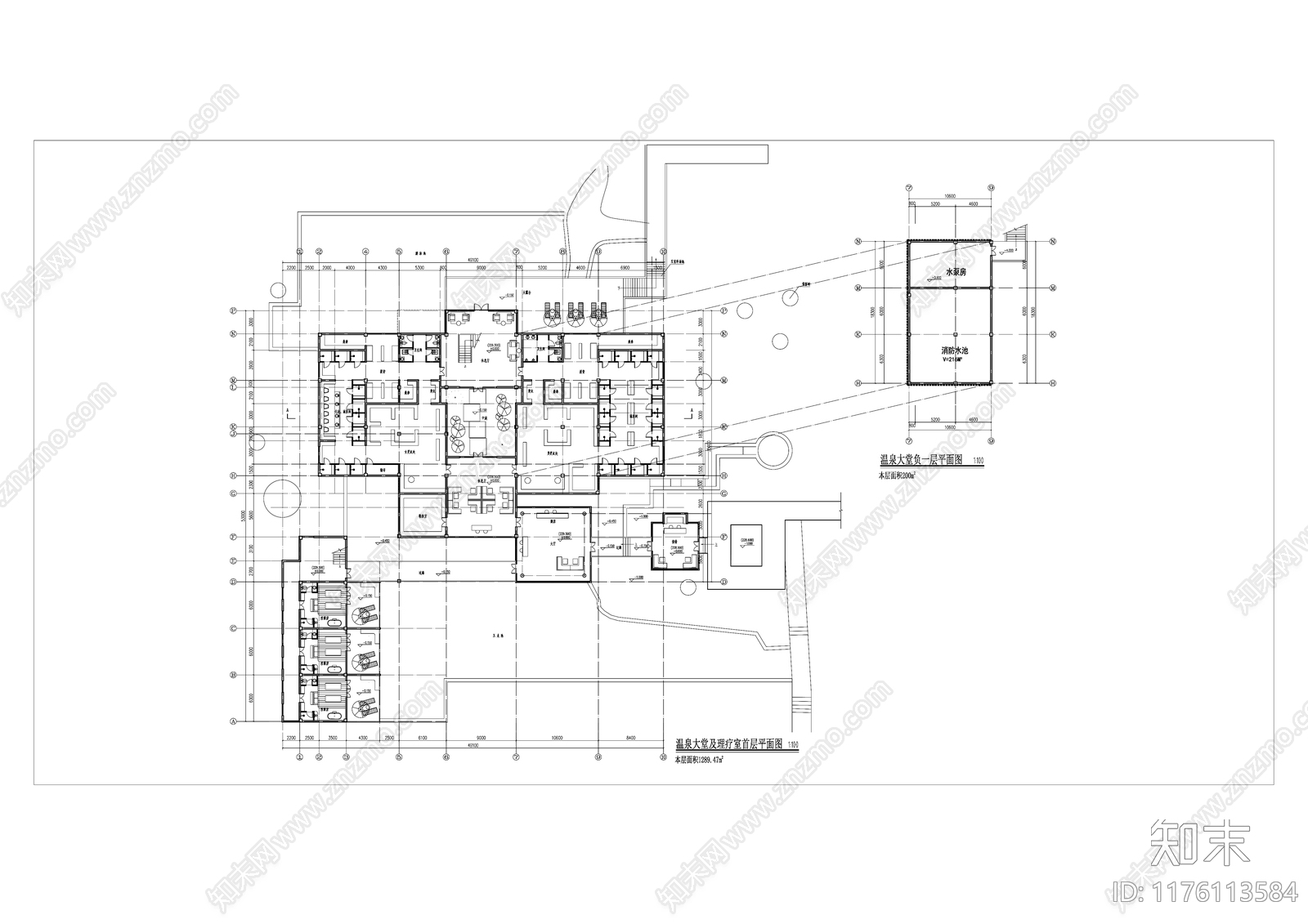 中式现代民宿建筑施工图下载【ID:1176113584】