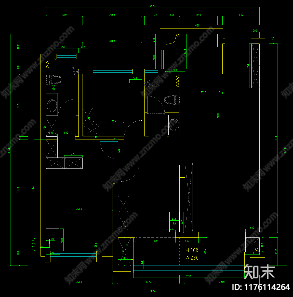 现代住宅楼建筑cad施工图下载【ID:1176114264】