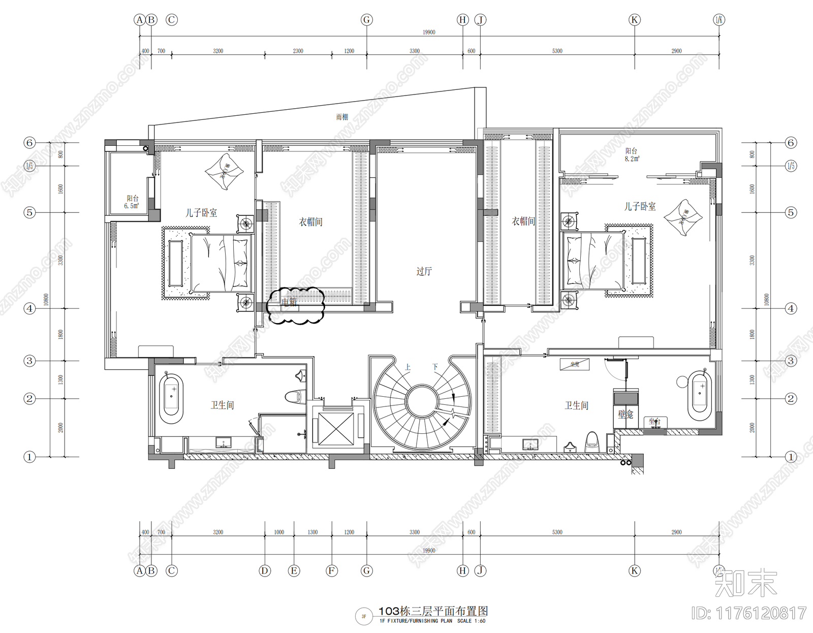 别墅cad施工图下载【ID:1176120817】