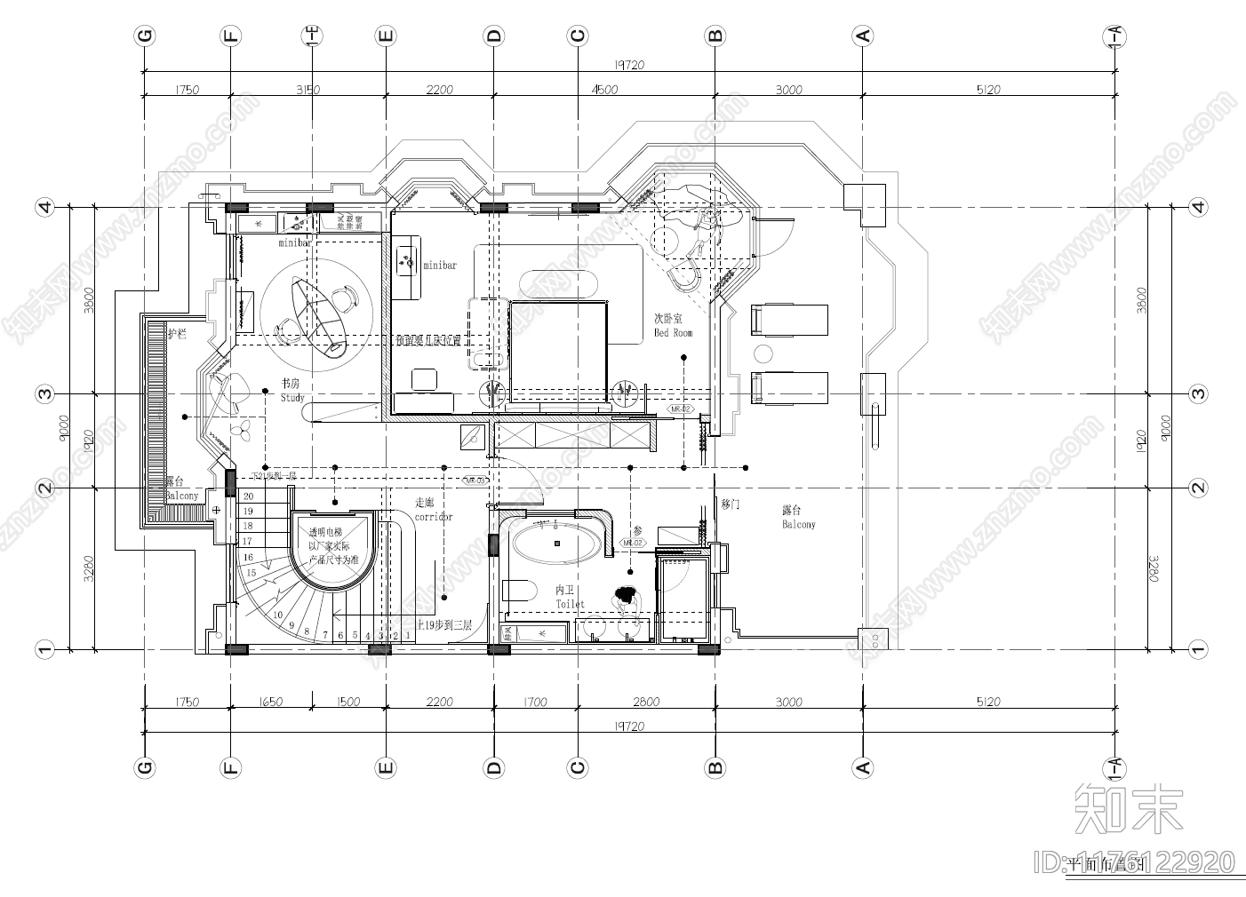 别墅cad施工图下载【ID:1176122920】