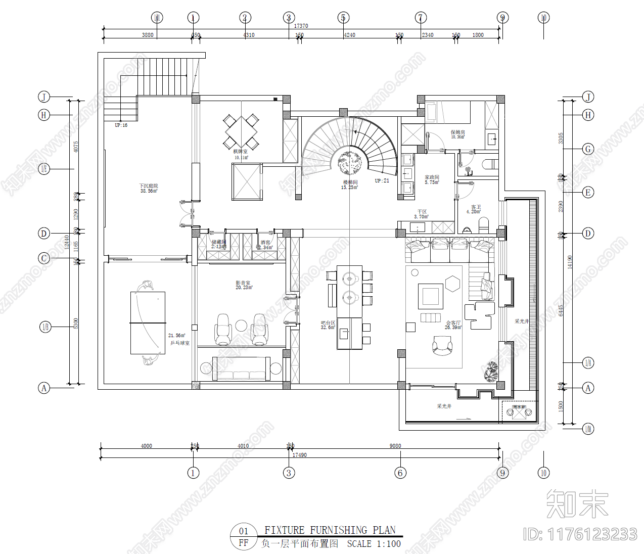 别墅cad施工图下载【ID:1176123233】