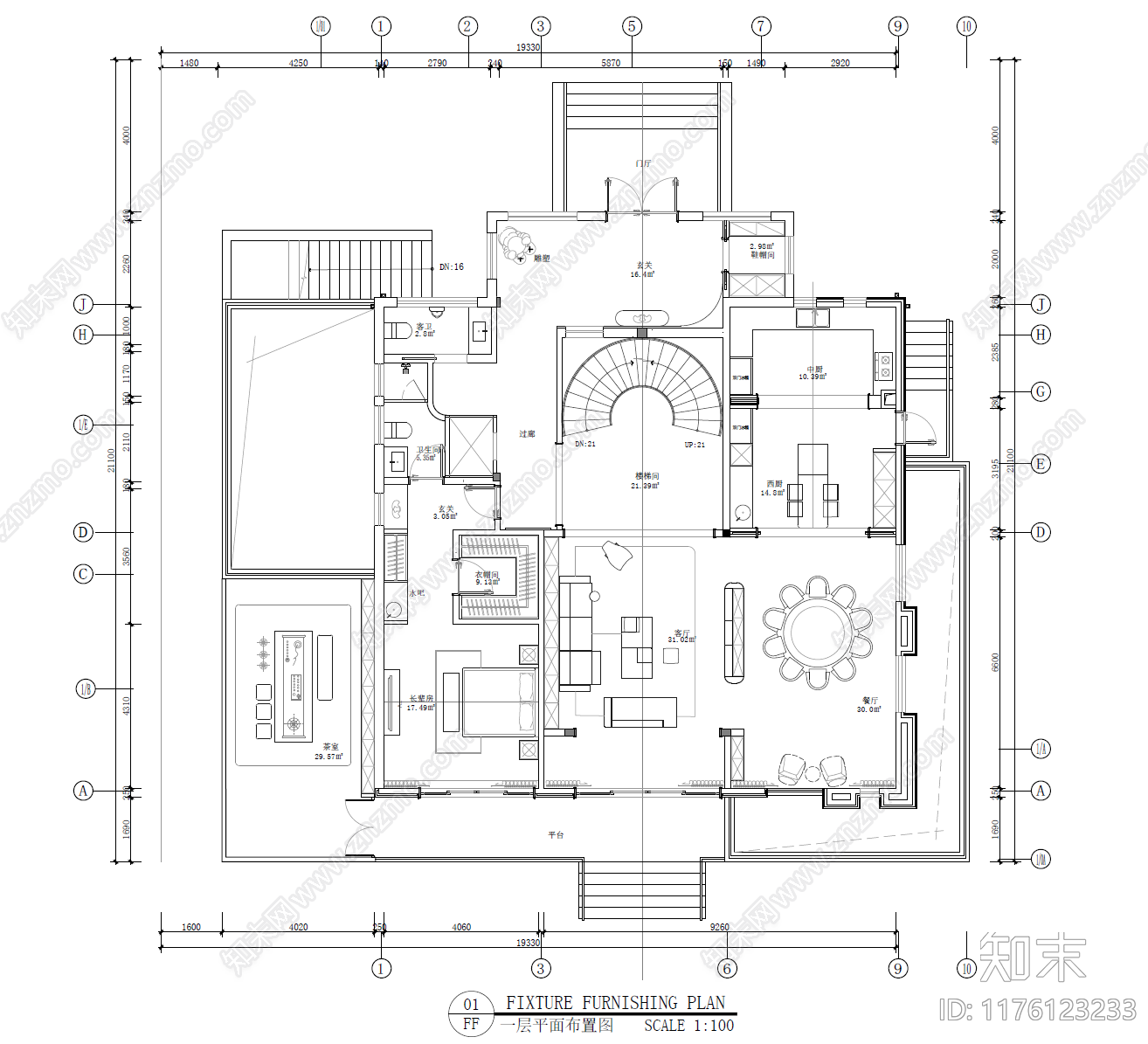 别墅cad施工图下载【ID:1176123233】