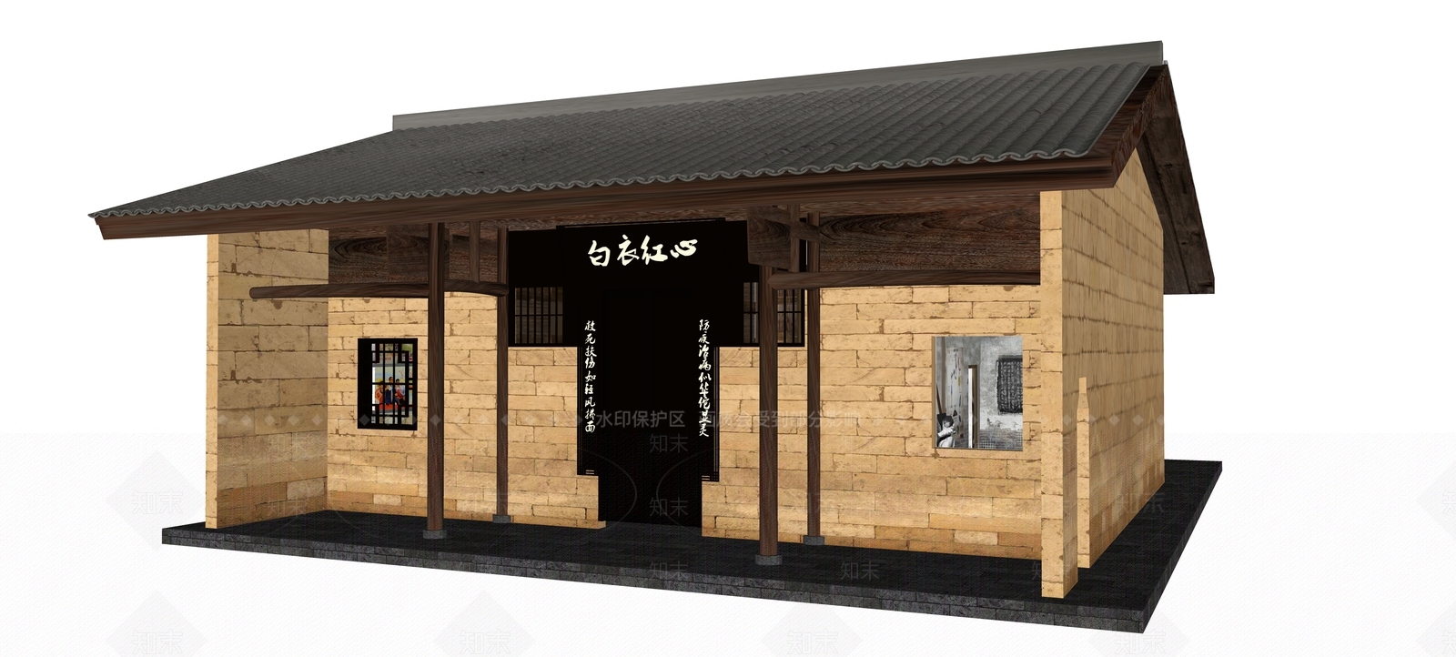 复古教室3D模型下载【ID:1176130480】