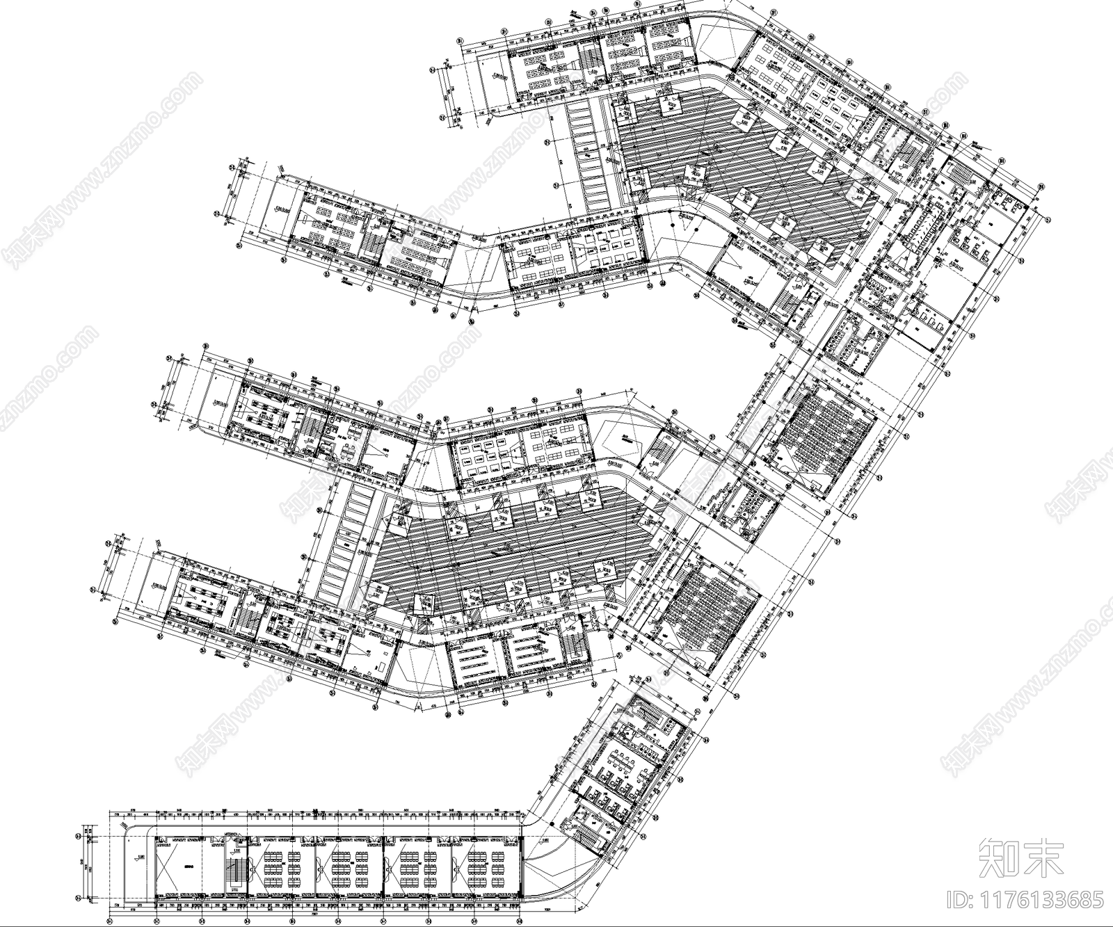 现代学校建筑cad施工图下载【ID:1176133685】