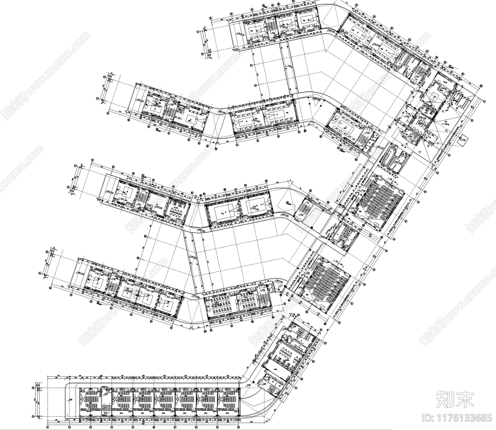 现代学校建筑cad施工图下载【ID:1176133685】