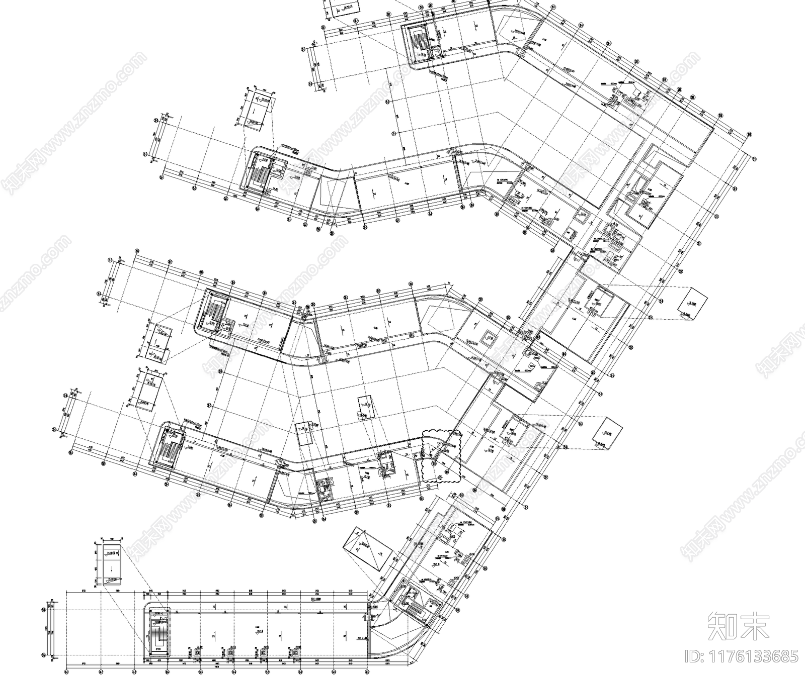 现代学校建筑cad施工图下载【ID:1176133685】