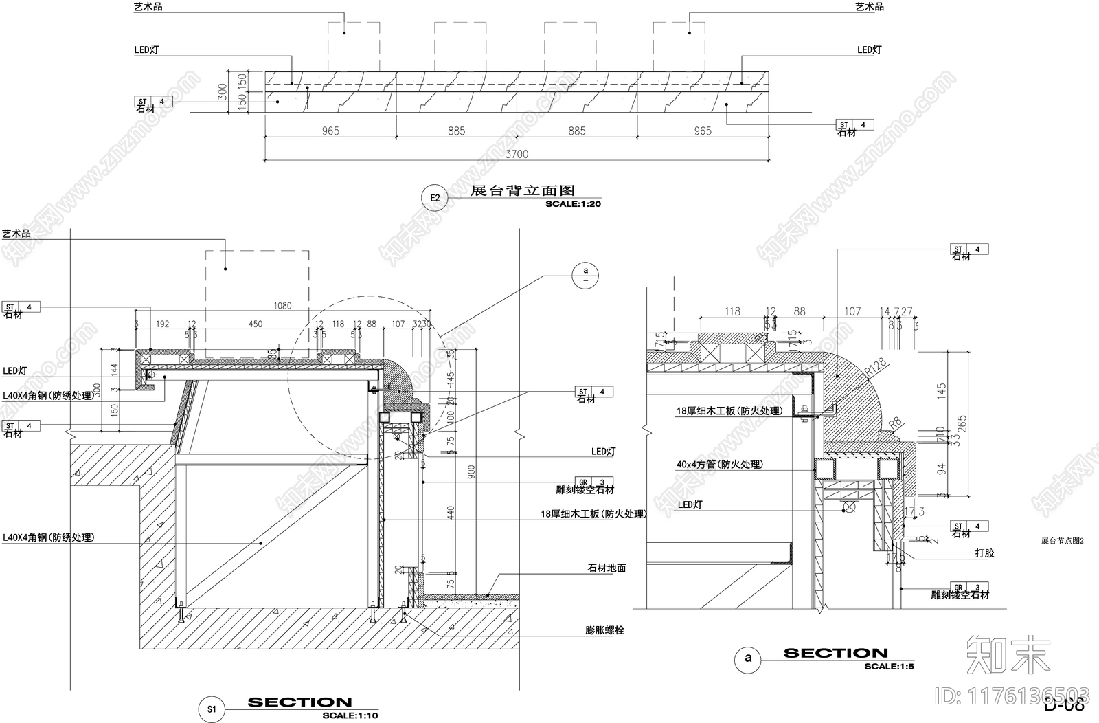 现代售楼处cad施工图下载【ID:1176136503】