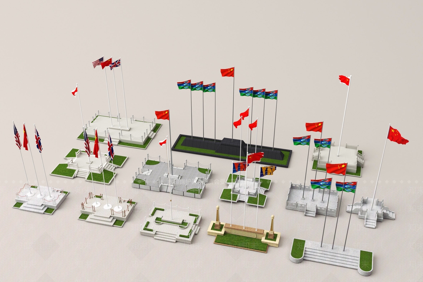 旗帜徽章3D模型下载【ID:1176138982】