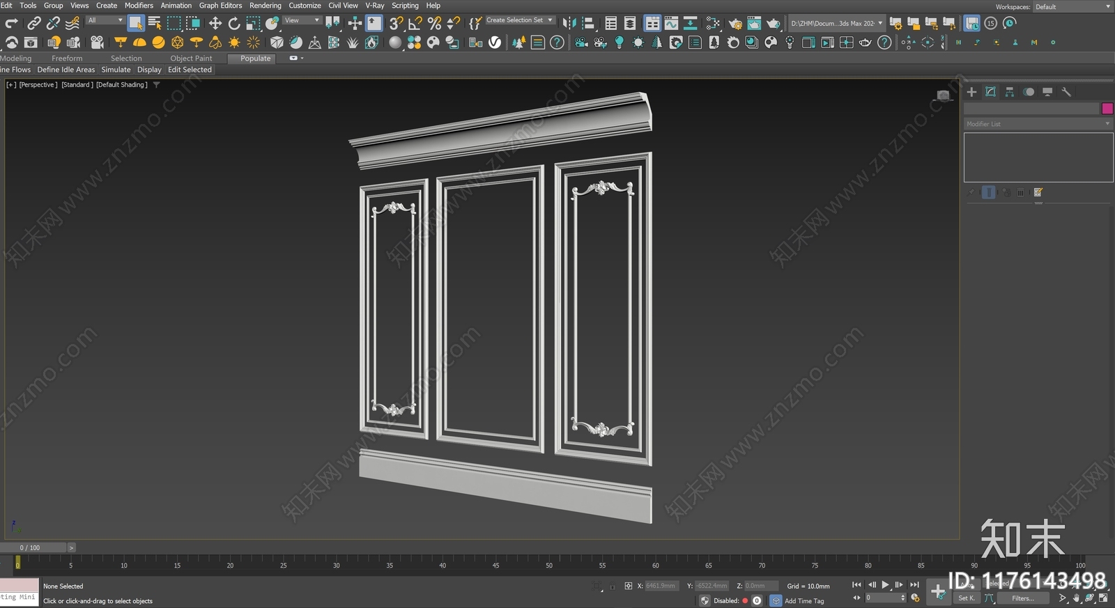 法式复古线条3D模型下载【ID:1176143498】