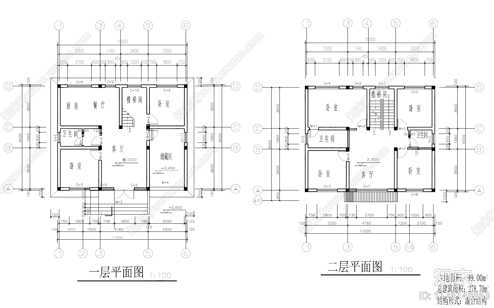 美式别墅建筑施工图下载【ID:1176148863】