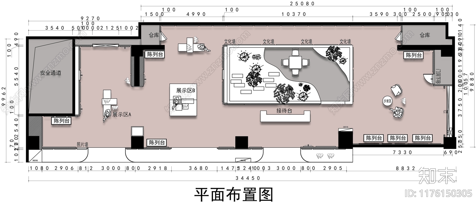 现代文创店cad施工图下载【ID:1176150305】