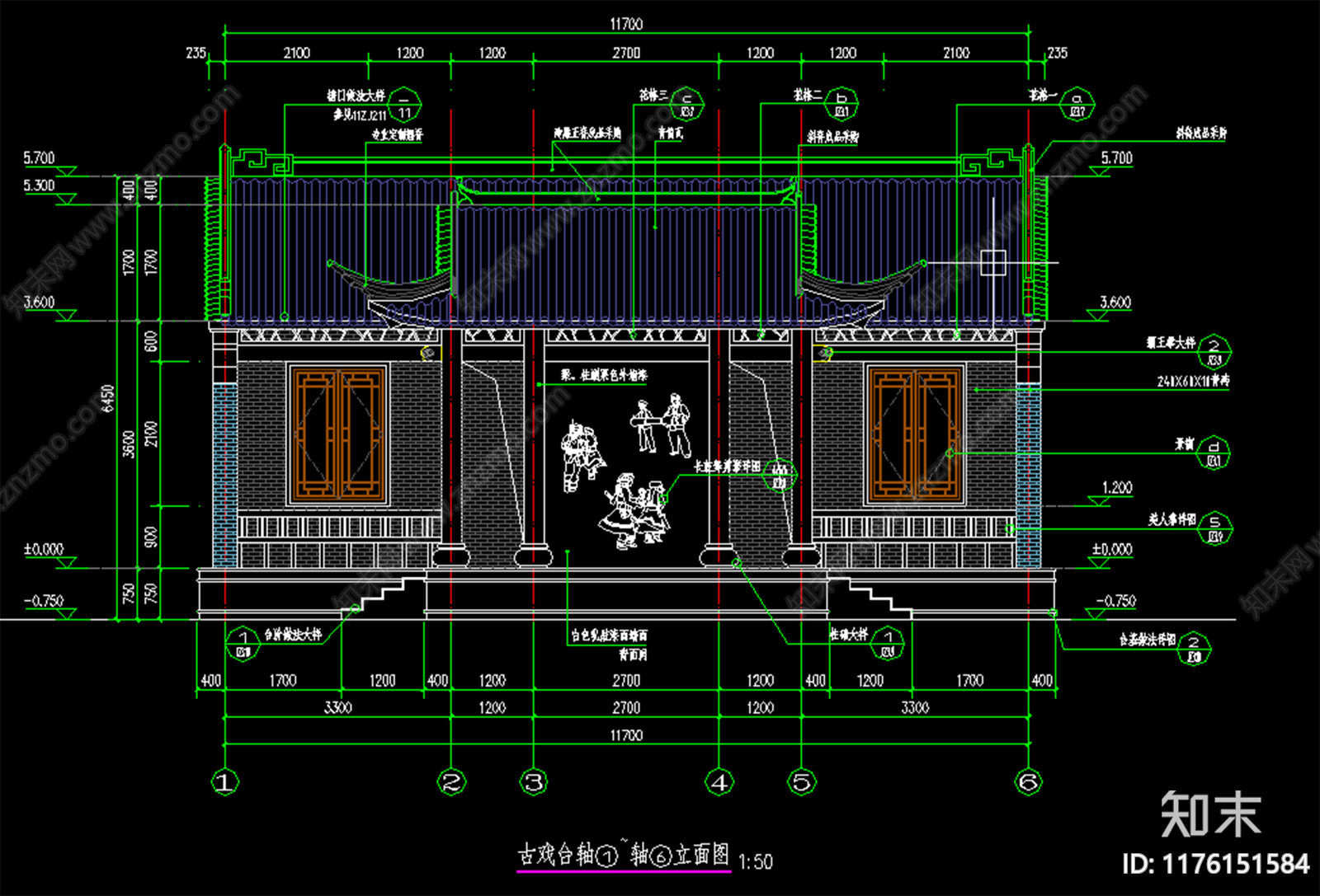 中式古建cad施工图下载【ID:1176151584】