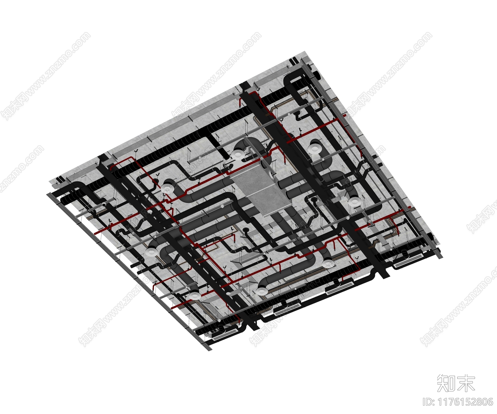 工业现代吊顶SU模型下载【ID:1176152806】