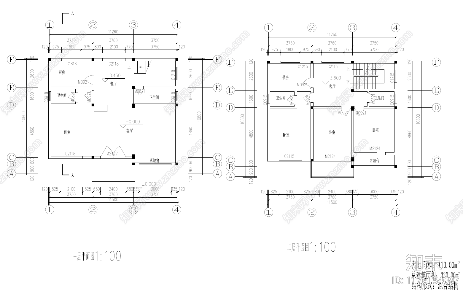 现代欧式别墅建筑施工图下载【ID:1176154097】