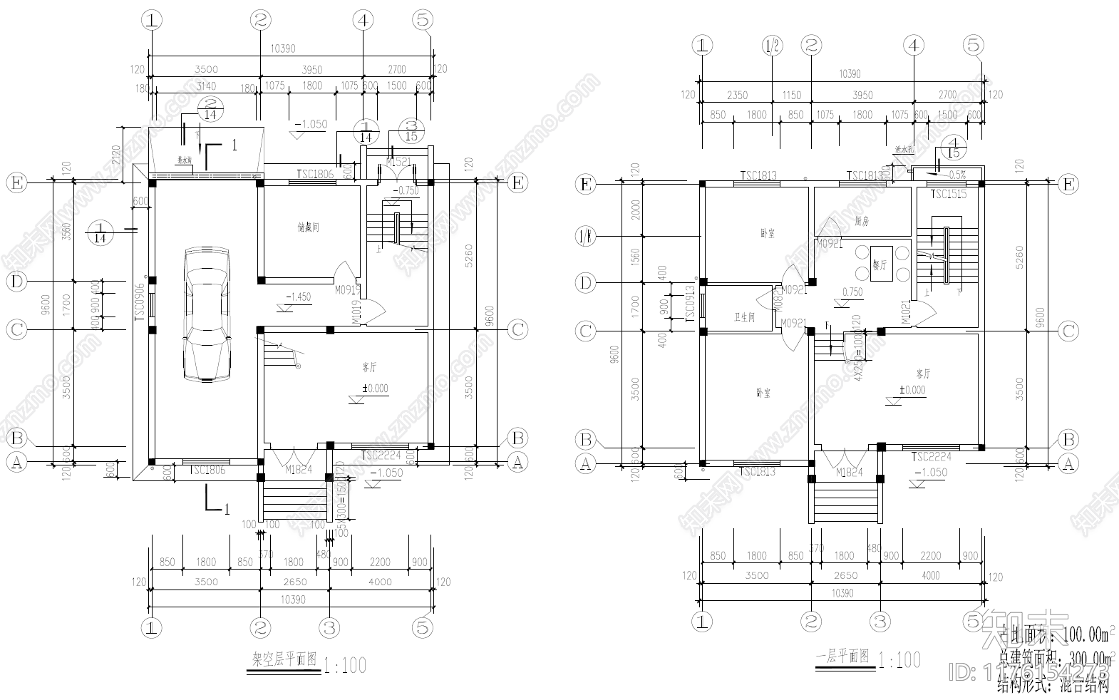 欧式别墅建筑cad施工图下载【ID:1176154273】