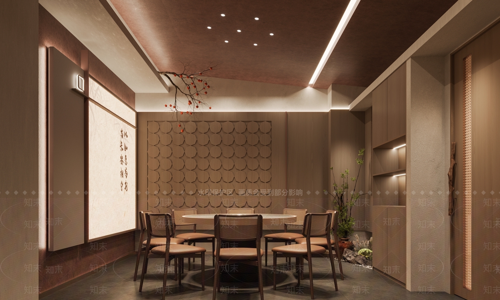现代新中式包厢3D模型下载【ID:1176157339】