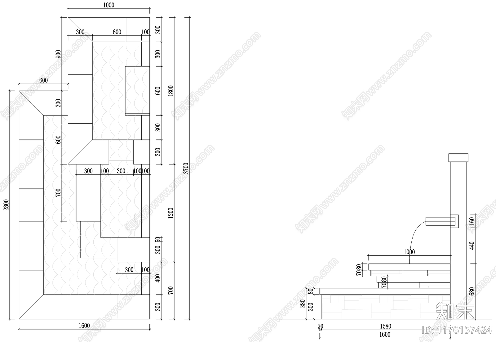 现代庭院cad施工图下载【ID:1176157424】