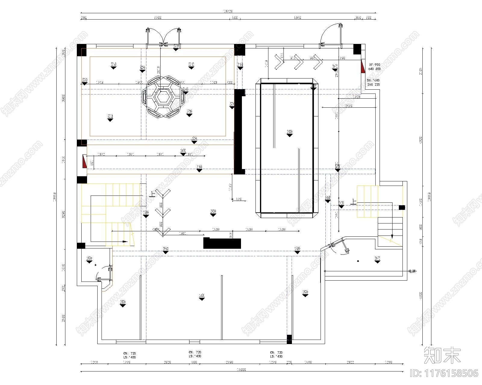 现代简约网吧施工图下载【ID:1176158506】