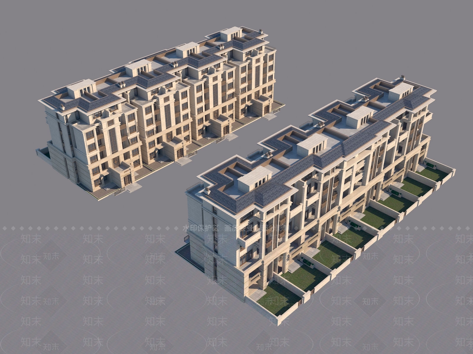 现代新中式别墅外观3D模型下载【ID:1176165700】