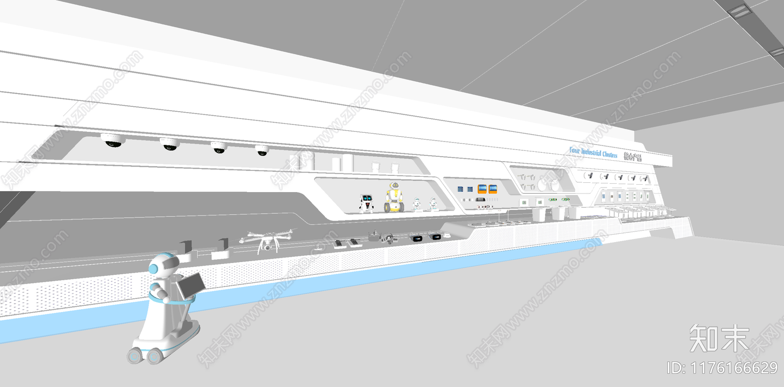 现代科技展厅SU模型下载【ID:1176166629】