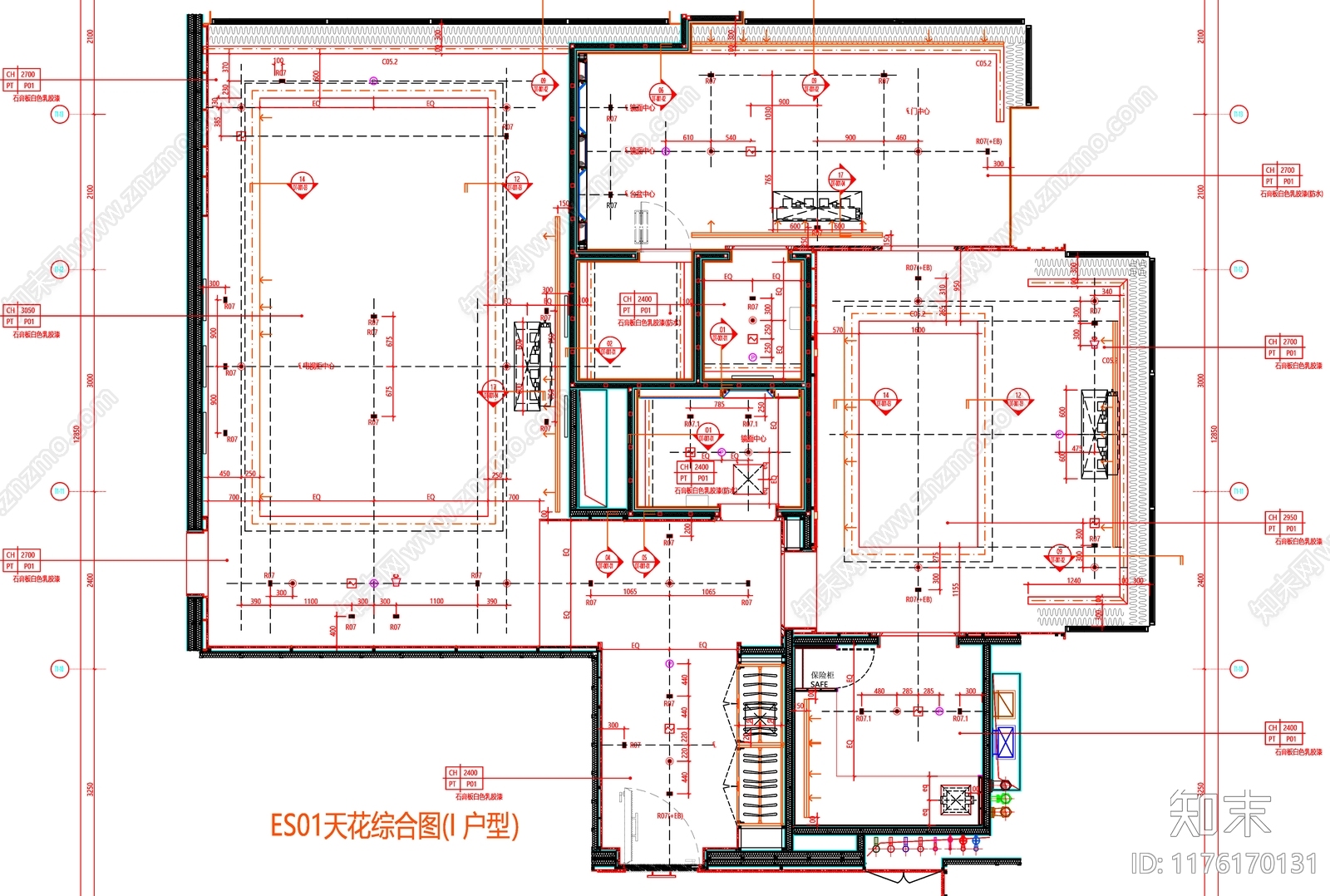 现代工装图库cad施工图下载【ID:1176170131】