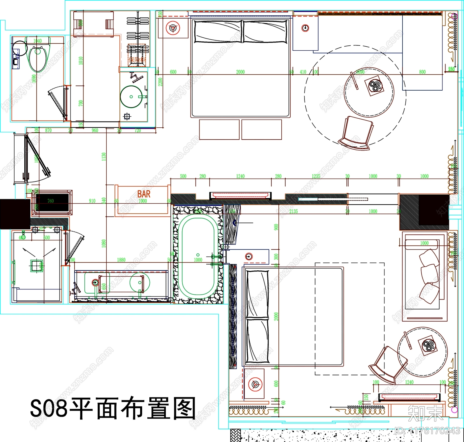 现代工装图库cad施工图下载【ID:1176170243】